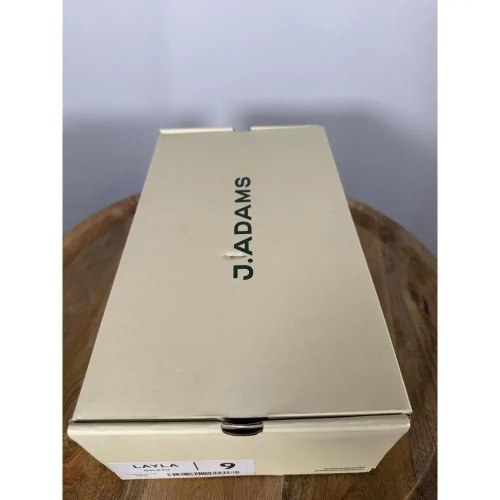 J.Adams Layla Gold PU Rhinestone Strap Heels Women's Size US 9 NWB - Picture 10 of 10